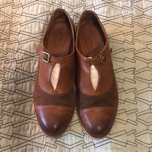 KORK-EASE | Niseda Leather & Suede Buckle Slip on Loafer Shoes Rum